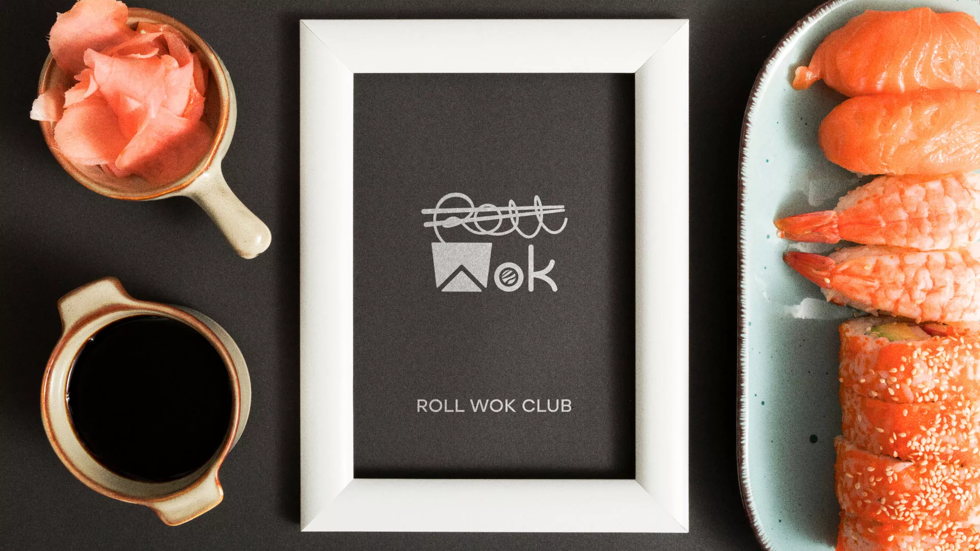 Разработка логотипа суши-бара «Roll Wok Club» в Каменке